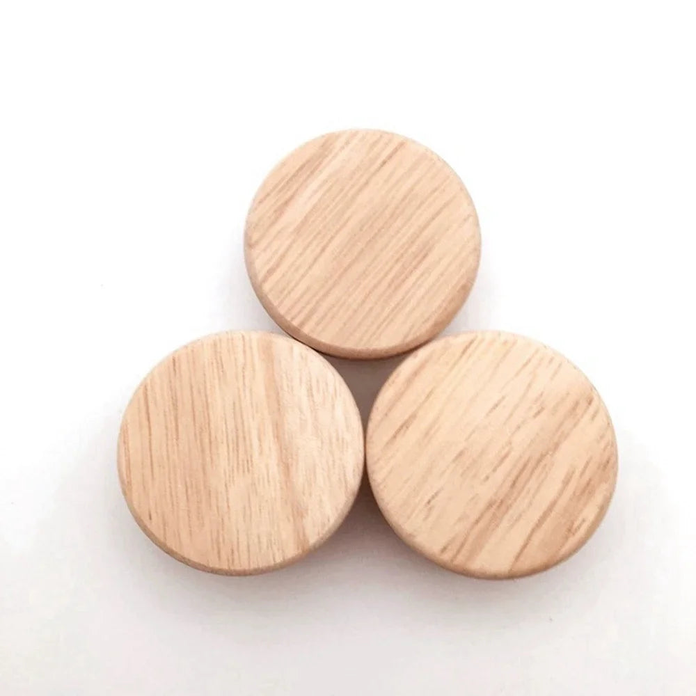4pcs Wood Round Pull Knobs Natural Wooden Cabinet Drawer Wardrobe Knobs For Cabinet Drawer Handle Furniture Hardware