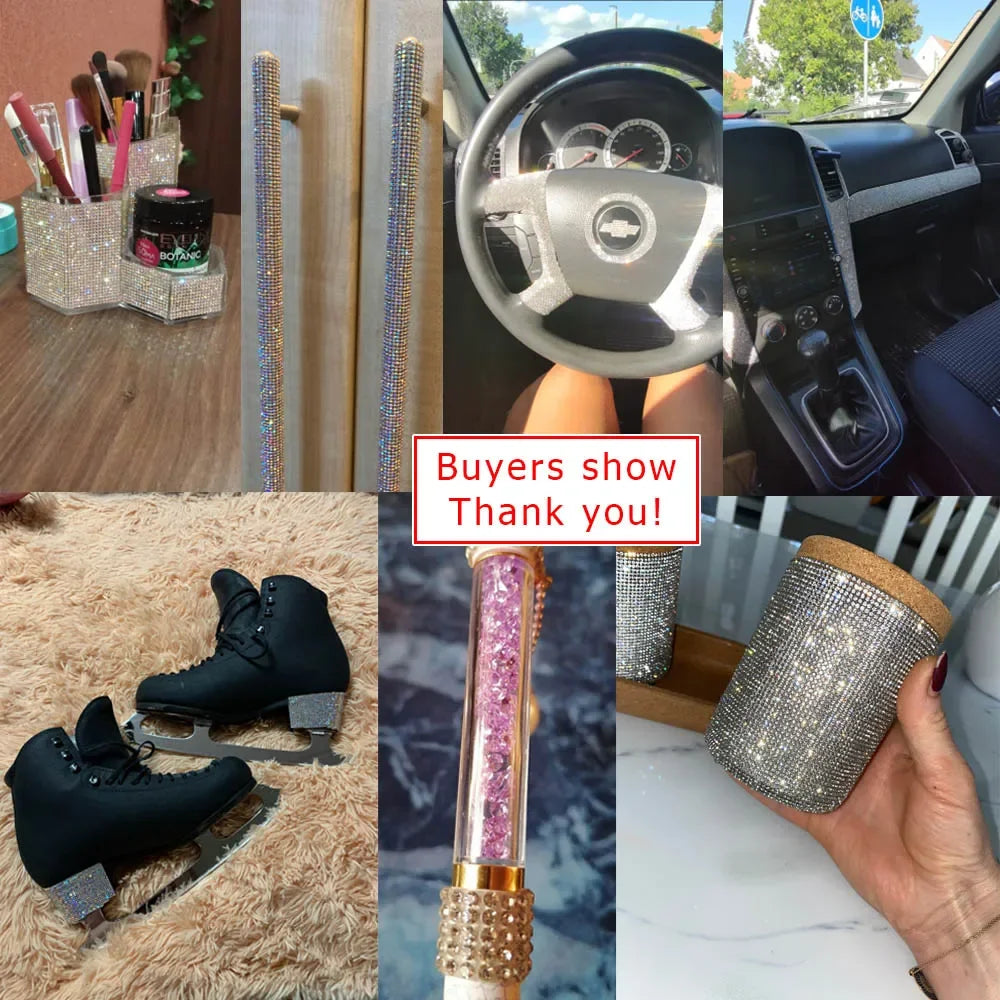 Self-adhesive Rhinestone Jewelry DIY Accessories Phone Case Shiny Diamond Ribbon Wedding Crystal Tape Sticker Car Interior Decor