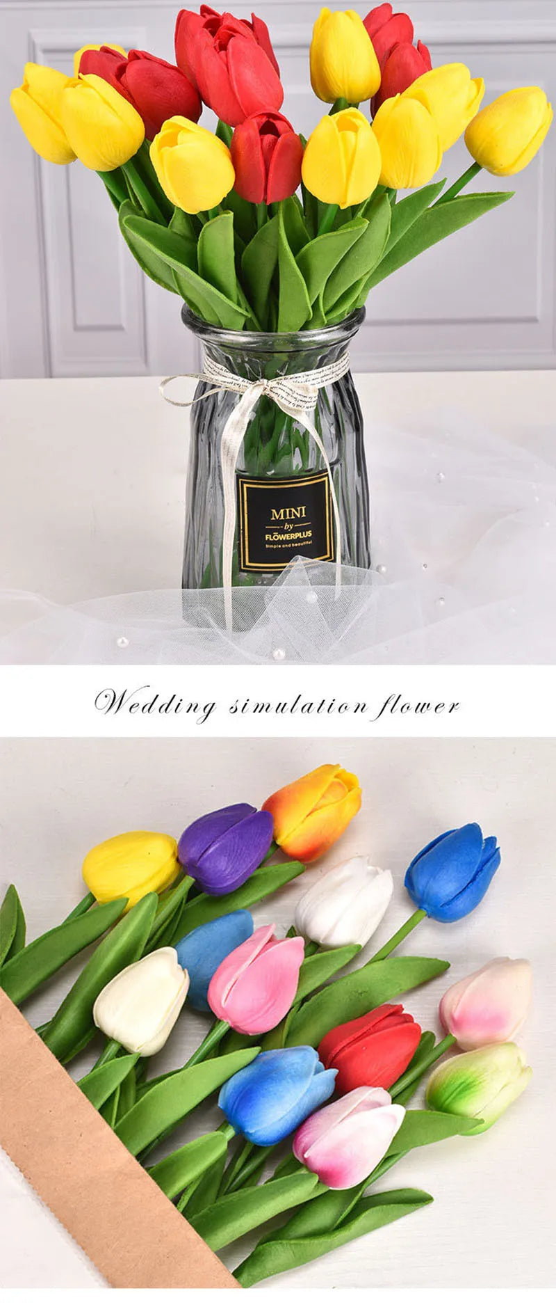 3/5/10/20pcs Tulips Artificial Flowers Real Touch Flower Bouquet Tulips Fake Flower for Wedding Home Decoration
