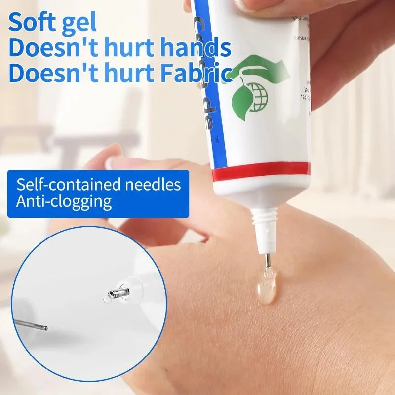 15/60ml Strong Fabric Glue Transparent Quick Dry Fabric Patching Glue Multipurpose Waterproof Fabric Sewing Glue Repair Tool