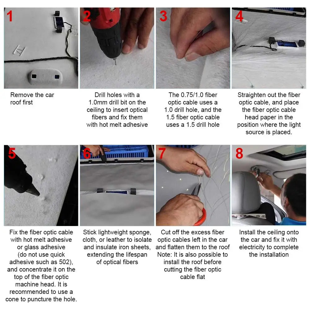 New RGBW 1/2/4 split machine Car Roof Star Light Starry Sky Atmosphere Optic star ceiling Light APP Control kits for Car Home