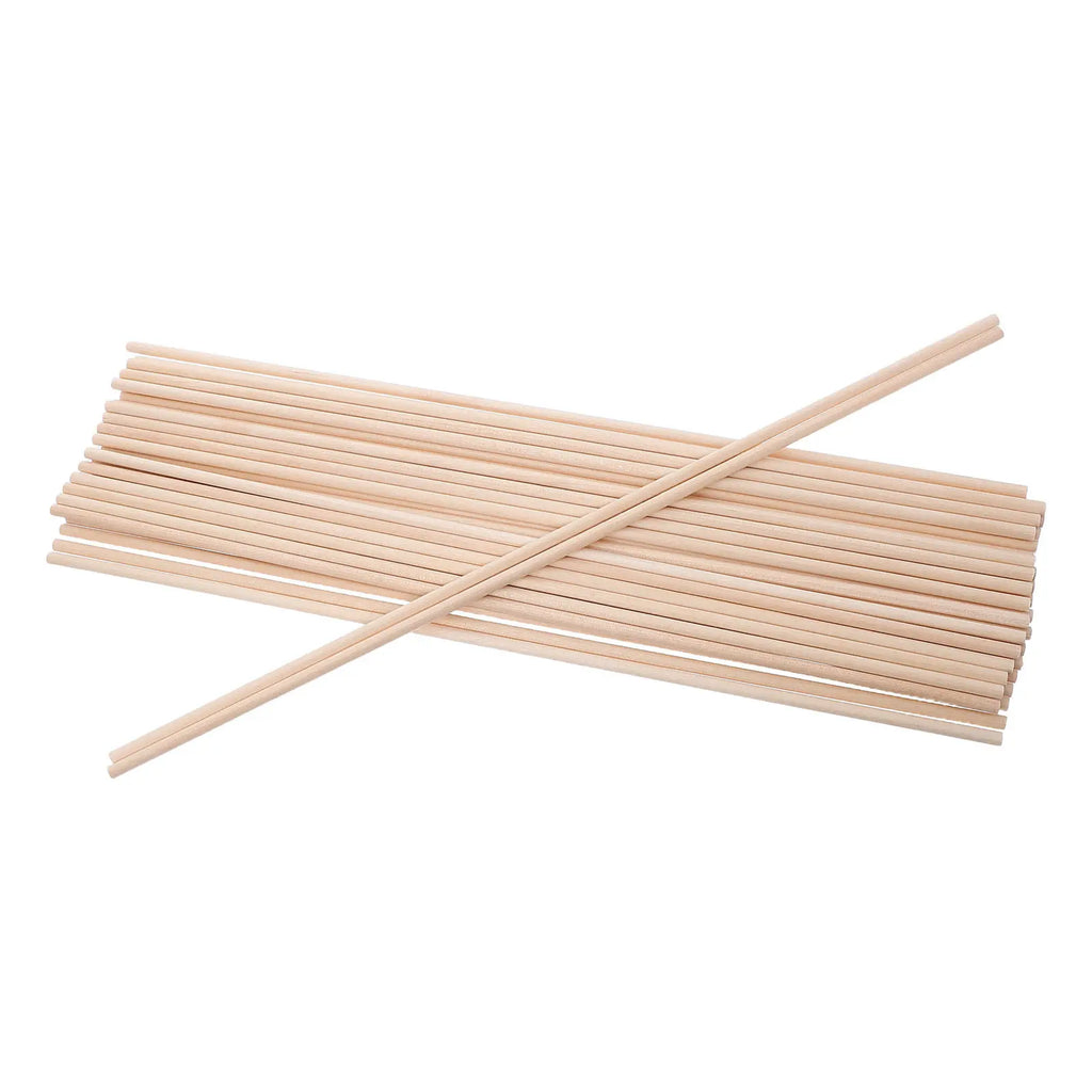 100Pcs Natural Hardwood Round Wooden Dowels Smooth Craft Sticks DIY Cake Doweling Rods Supplies Round Hardwood Stick
