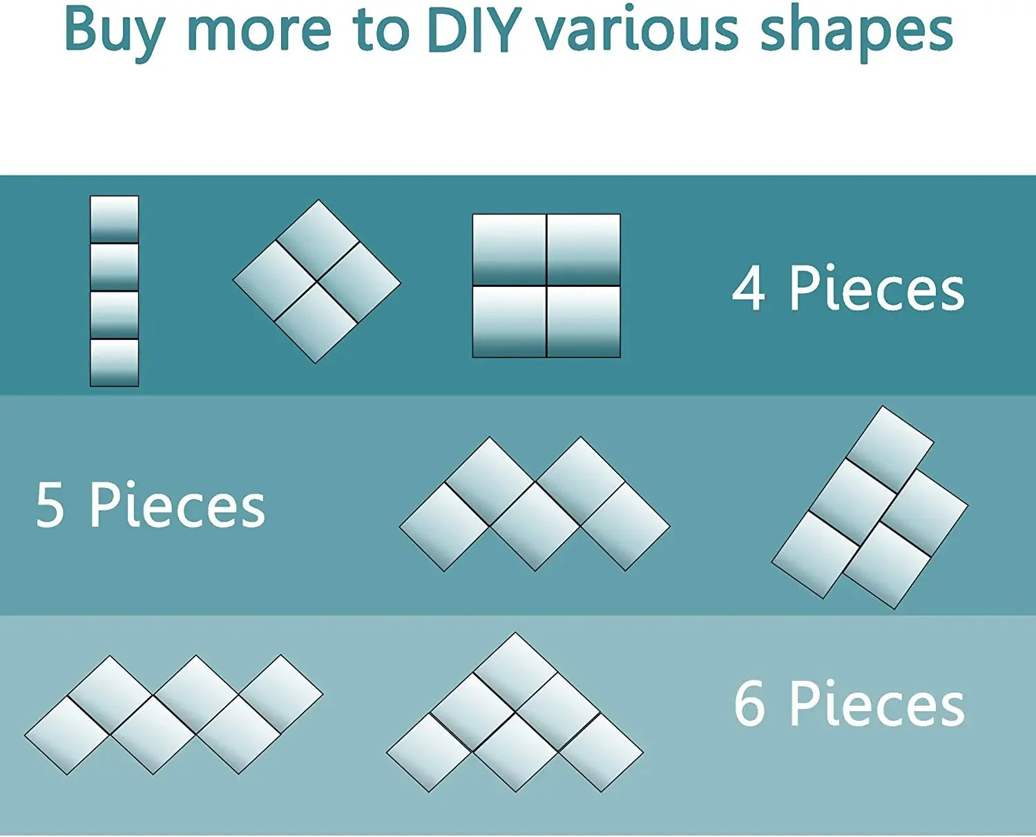 3D Mirror Wall Sticker DIY Square Acrylic Decal 2mm Full Body Wall Mirror Stickers for Bedroom Living Room Home Decor 2/4pcs