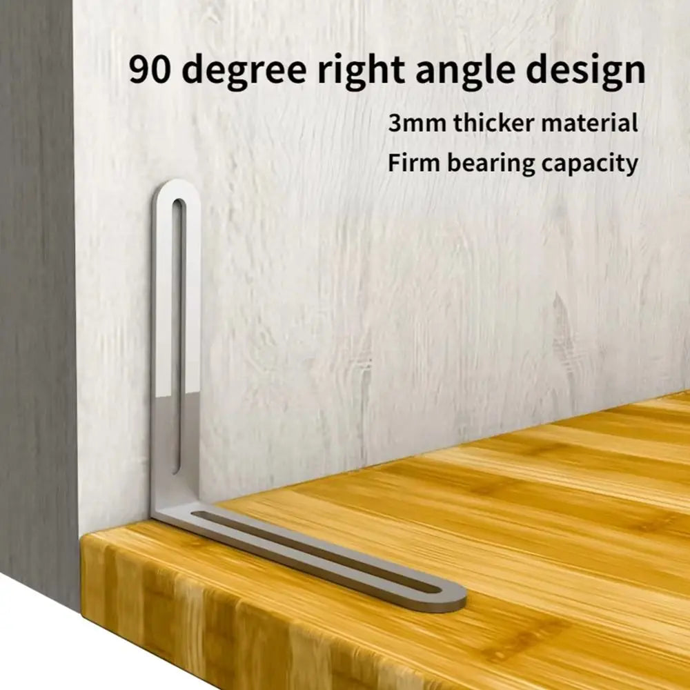 1/2Pcs Stainless Steel Angle Bracket Furniture Fastener 90 Degree Right Angle Corner Brace Joint Silver L Shape