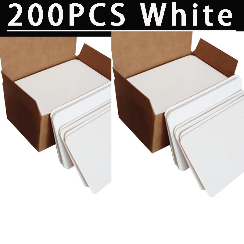 100/200 Pcs Playing Card Blank Hard Paper Card Paper DIY Board Game Postcard Handmade Wallpaper Postcards Message White Card