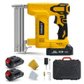 Cordless Nail Gun Battery Powered Brad Nailer 2-in-1 Nail/Staple Gun 2×2.0Ah Batteries Electric Nail Gun Brad Nailer Cordless f