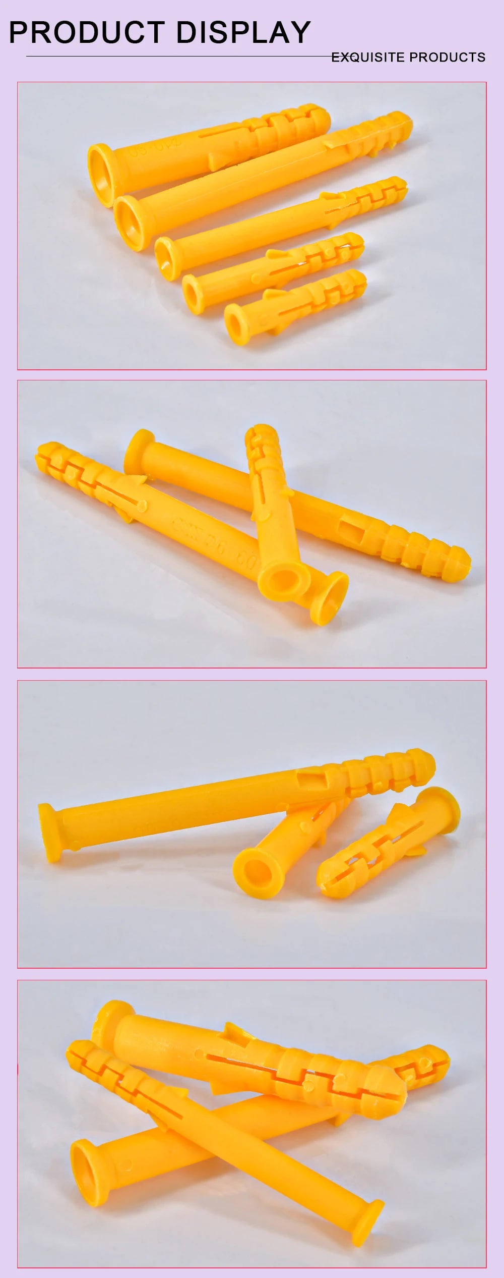 25pieces Plastic Expansion Tube Ribbed Plastic Anchors M6 M8 M10 Expansion Pipe Wall Plug Frame Fixed Tube For Selftapping Screw