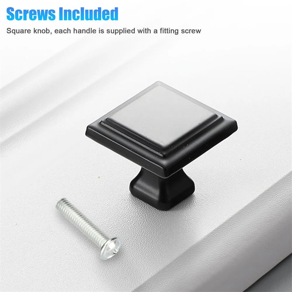 10 Pcs Matte Black Kitchen Cabinet Handles Knobs Cupboard Drawer Door Pulls Handles High Quality Aluminum Alloy Handles