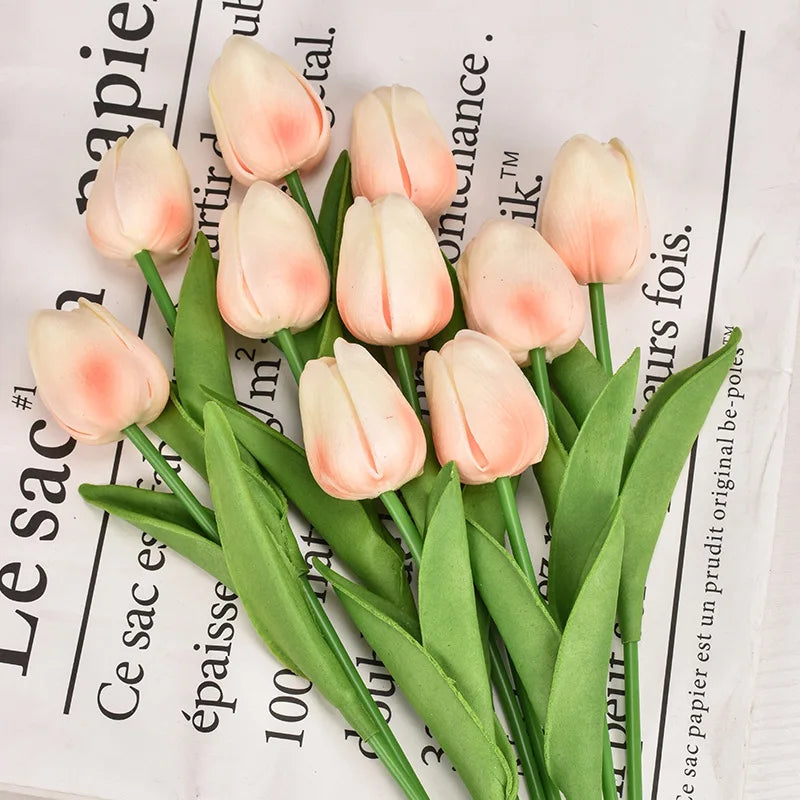 3/5/10/15/20pcs Tulips Artificial Flowers Real Touch Flower Bouquet Tulips Fake Flower for Wedding Home Decoration