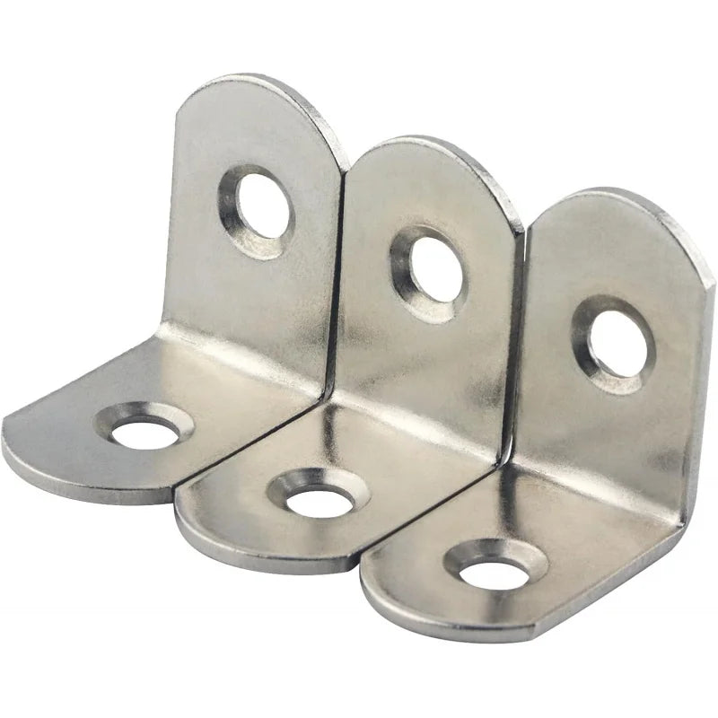 22 Pcs Stainless Steel L  90 Degree Right Angle Connector Braces with 44 Pcs Screws(25x25x16mm)