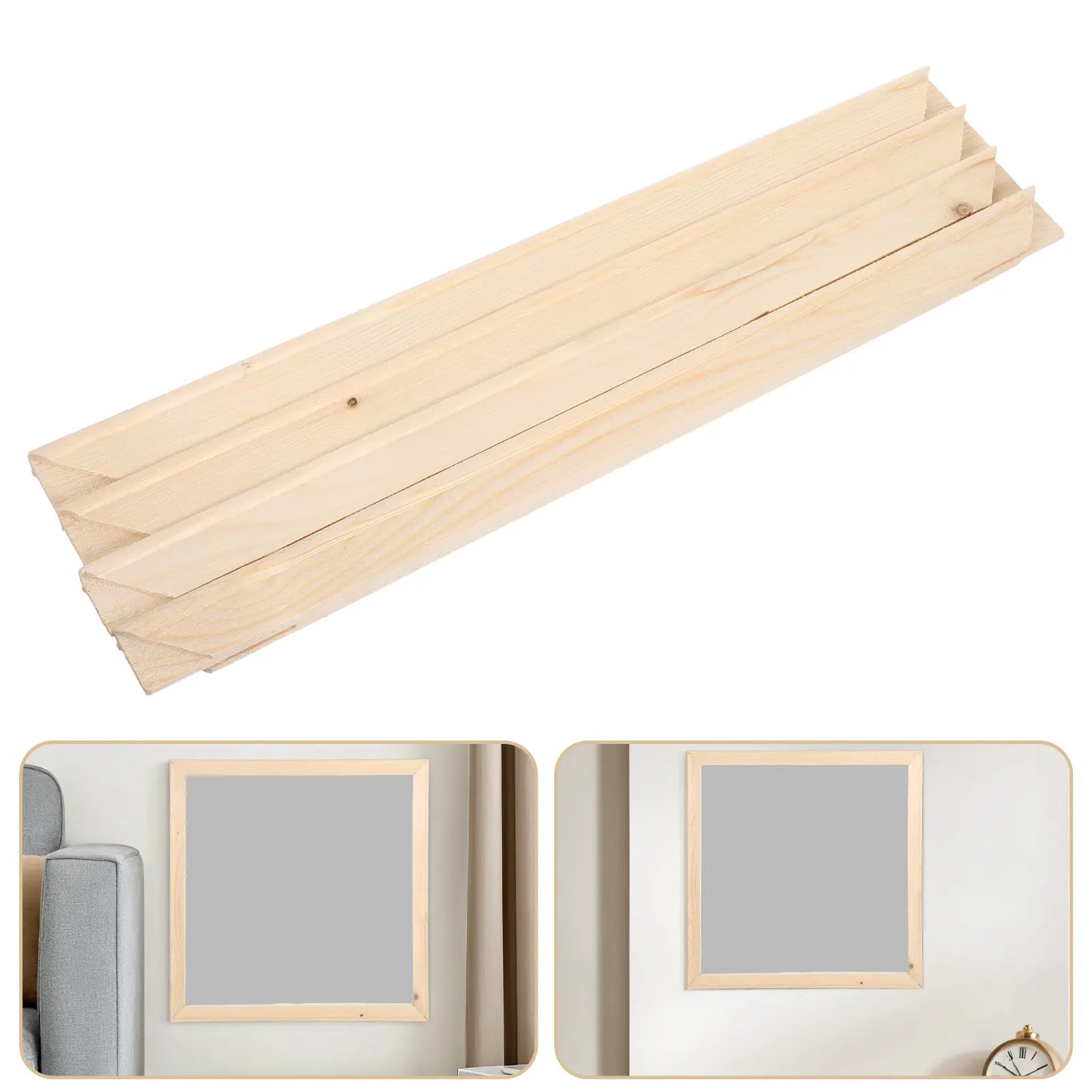 Diy Canvas Stretcher Bars 40x40cm Solid Wood Canvas Frame With Nails For Oil Painting Posters Digital Art Smooth Edges