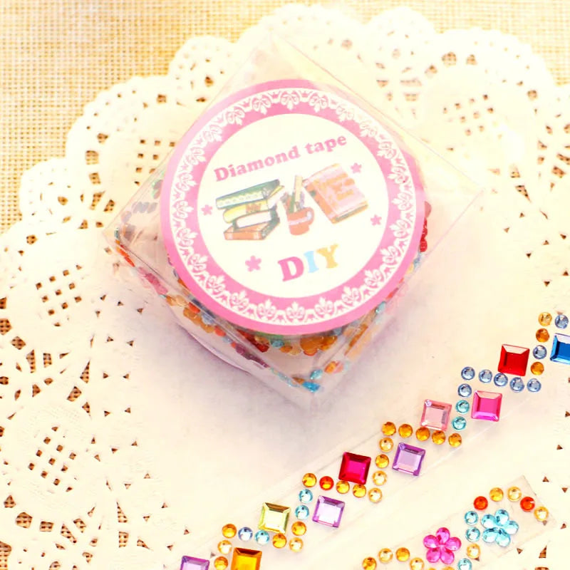 5 self crystal rhinestone sticker rolls with sparkling diamond texture mobile phones photo albums DIY decorative materials