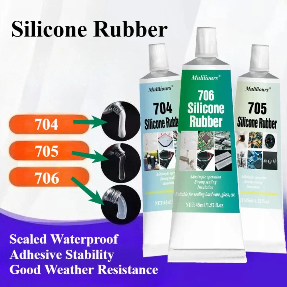 Silicone Industrial Adhesive 704/705/706 Electronic Sealant Components Lithium LED Insulation Waterproof Sealing Silicone Rubber