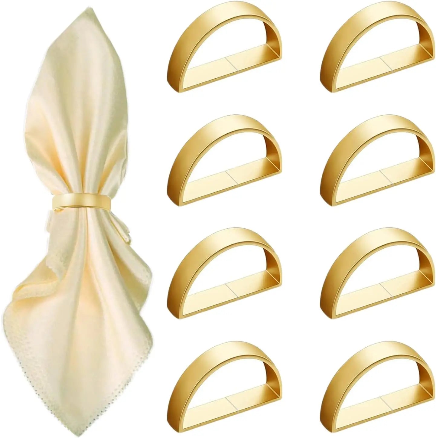 8 Pcs Matt Gold Napkin Rings Stainless Steel Wedding Christmas Party Dinner Table Decorations