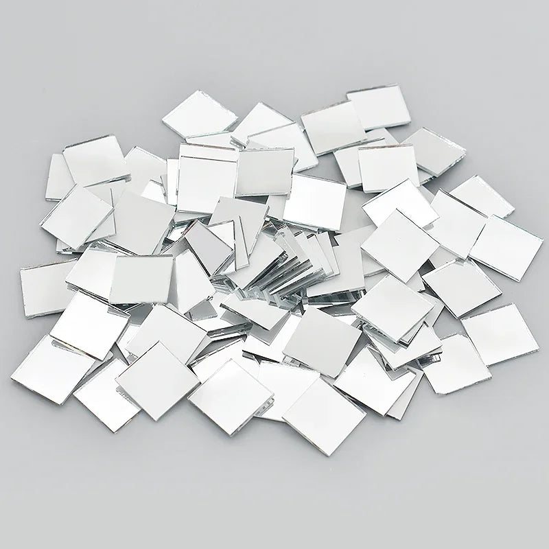 100/200/500Pcs 10x10mm/15x15mm Mini Acrylic Square Mirror Mosaic Tiles Bulk Mirror Wall Sticker For Diy Crafts Home Decoration