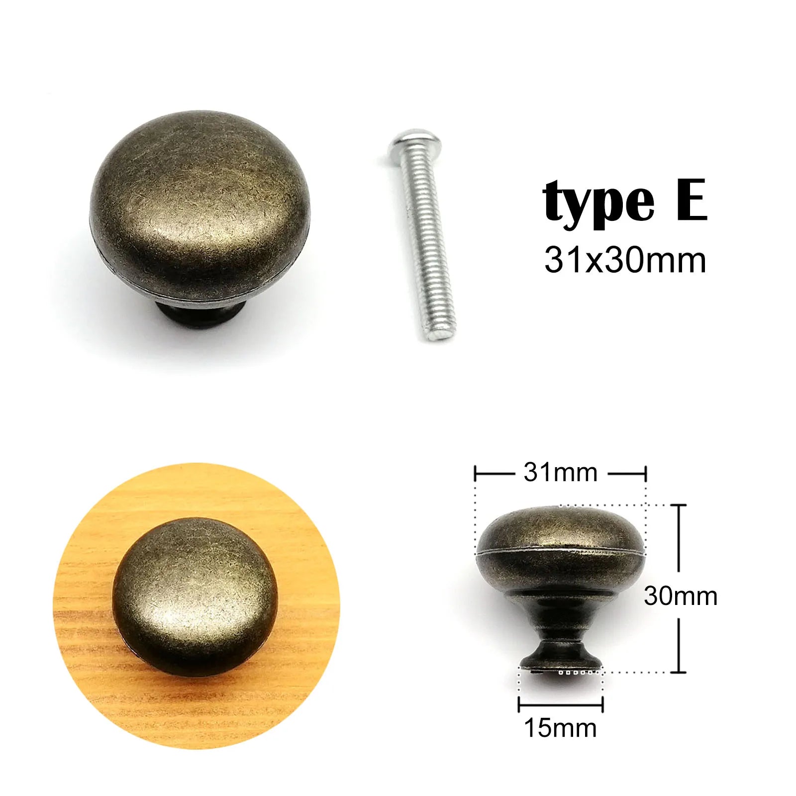 Antique brass Vintage Round Flower Furniture Cabinet Cupboard Dresser Chest Closet Drawer Door Window Handle Pull Knob