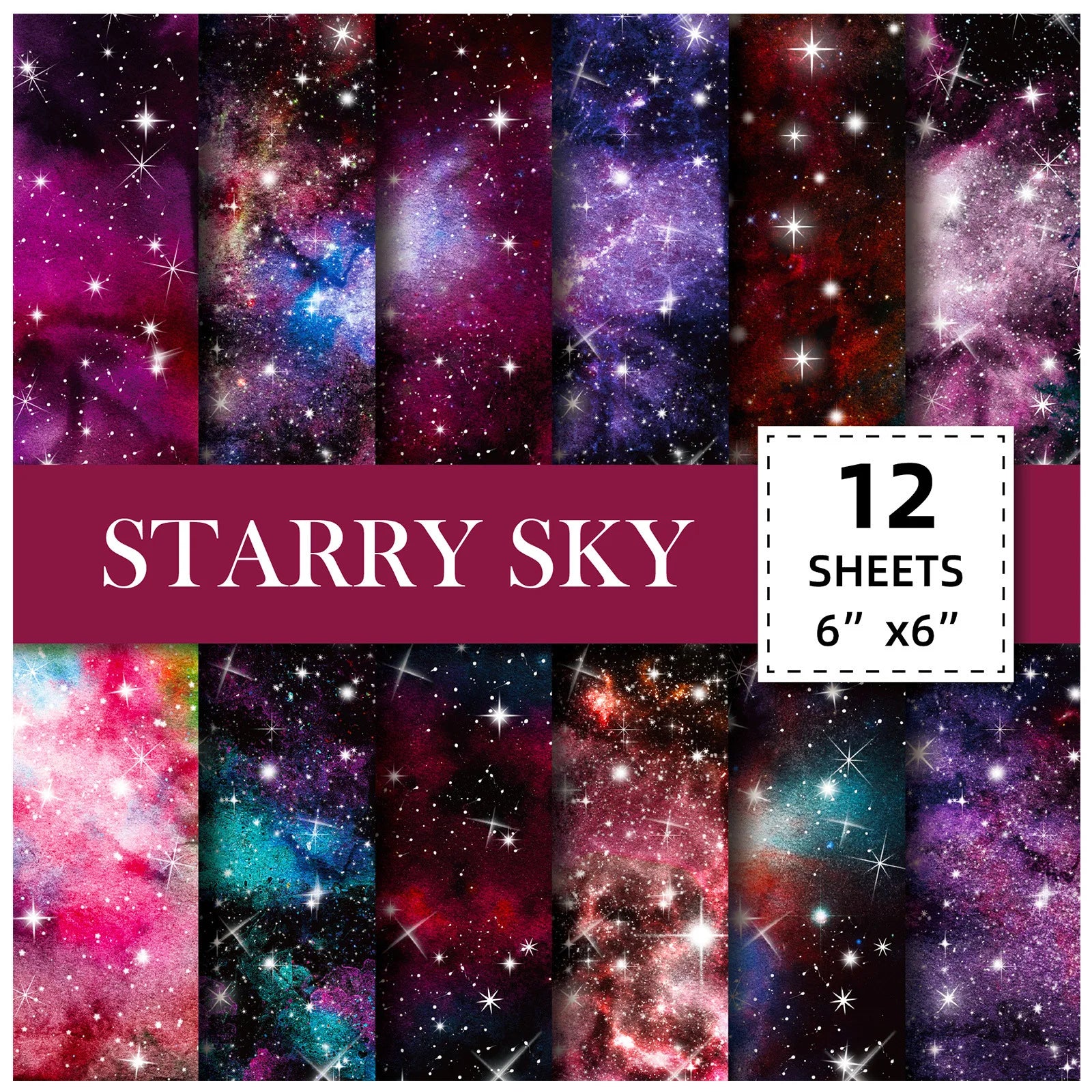 12 Sheet Scrapbooking Paper 15x15cm,  6x6in Scrapbooking Paper Acid-Free Cardstock Backgrounds Card for DIY Art Craft Decoration