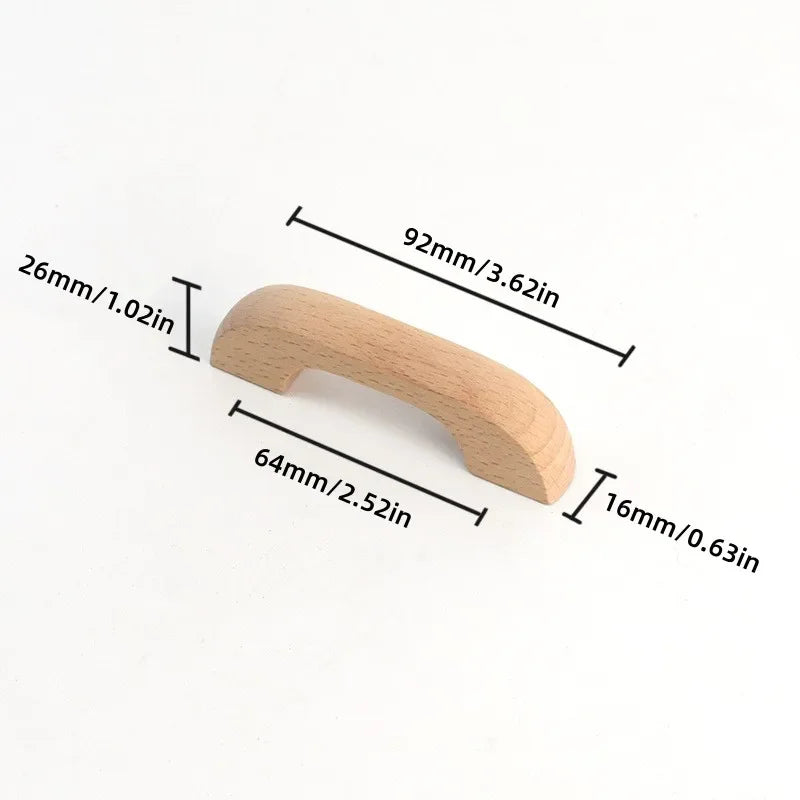 Beech Wood Handles Kitchen Cabinet Handle Drawer Solid Wood Furniture Wooden Door Drawer Knobs Cupboard Handles for Furniture