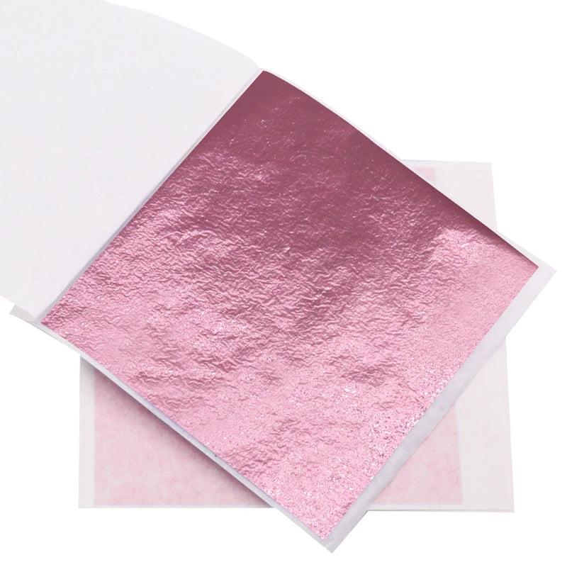 100pcs/10colors sheet  Pink Gold Leaf Imitation Sliver Foil Papers DIY Art Crafts Design packaging material Food decoration