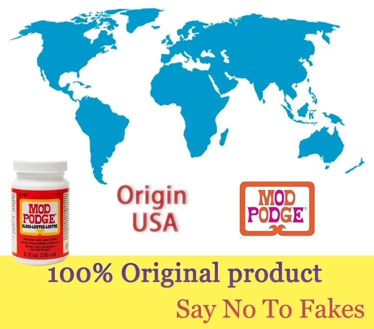 Mod Podge Gloss Sealer Glue Finish for Paper Wood Fabric Craft Quick Dry Non Toxic Clear Coating 2oz 4oz 8oz - Original Product