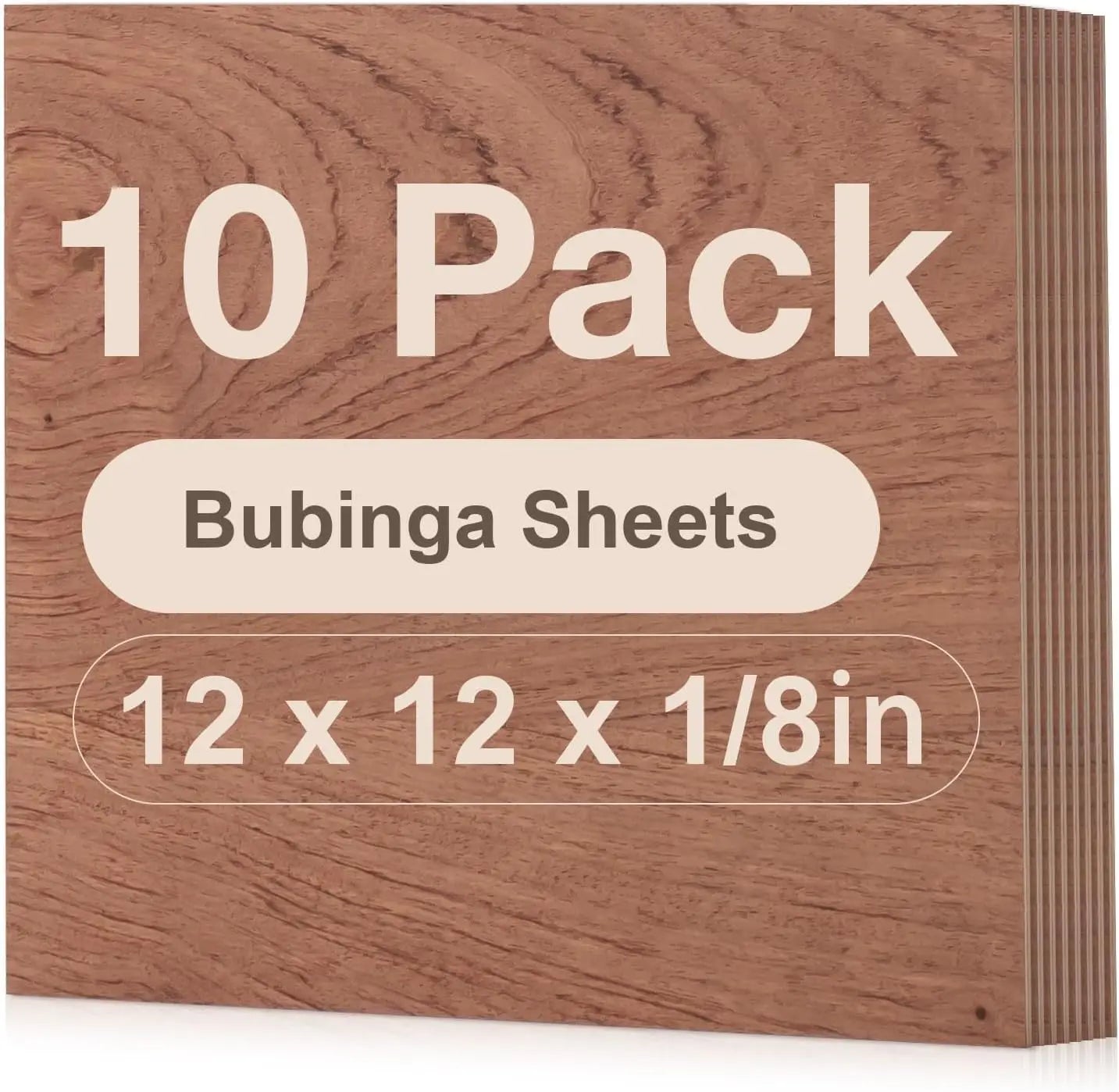 Robotime 6 Pack Bubinga Plywood 1/4 12x12x1/4inch 6mm Plywood Sheets Thin Unfinished Wood for Laser Cutting and Engraving