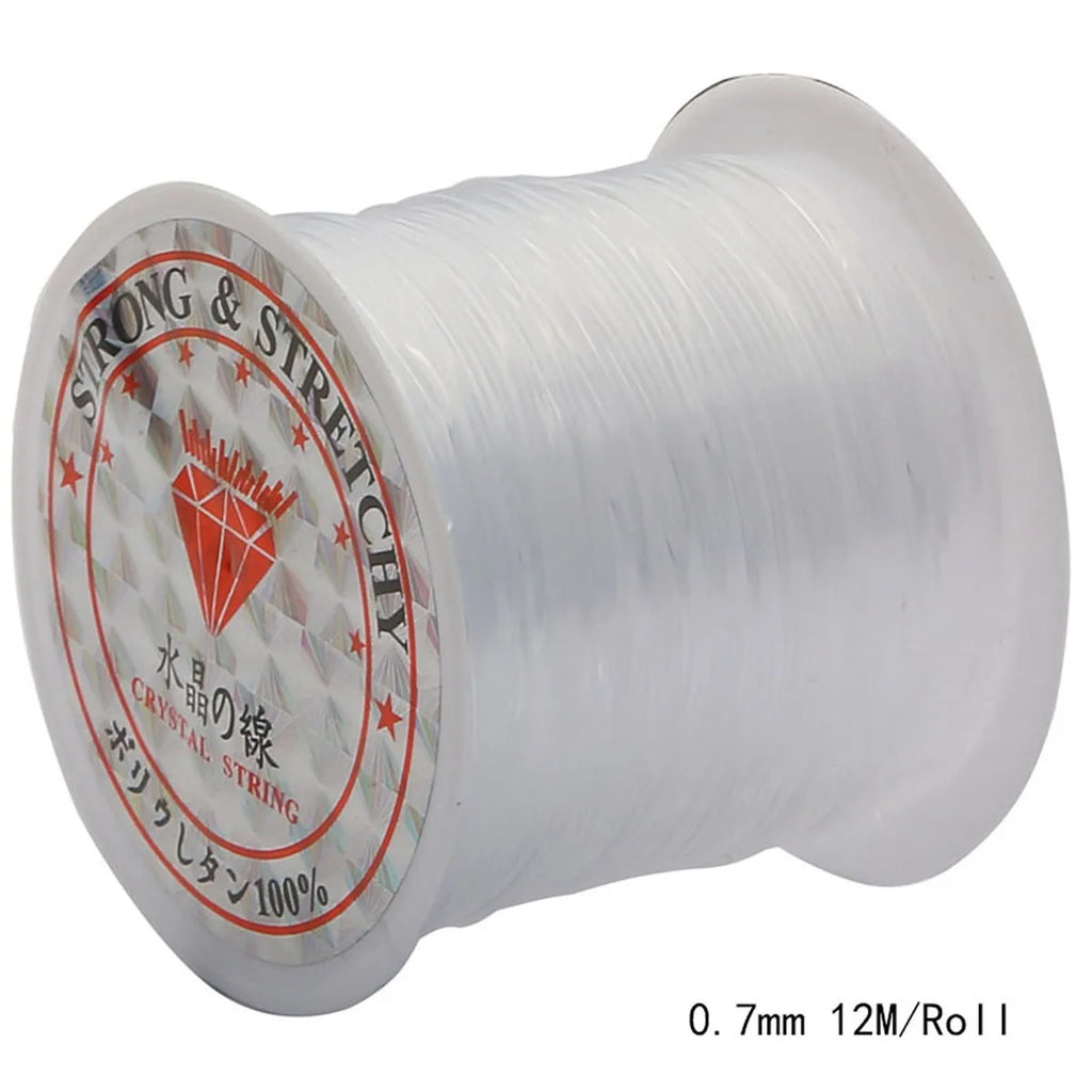 0.2-0.8mm Clear Non-Elastic Crystal Beading Line Invisible Strong Jewelry Wire for DIY Craft Making Round Spool 8-100m Roll Rope