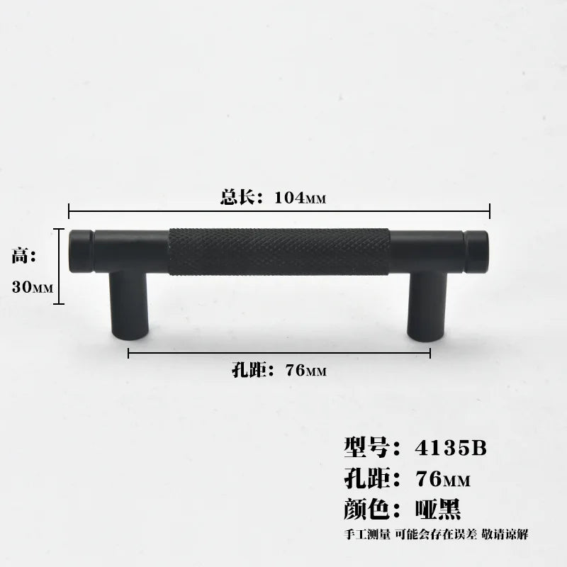 Gold Black knurled KitchenCabinet Storage Handles Home Accessories Drawer Knobs Wardrobe Cupboard Door Pulls Furniture Handles