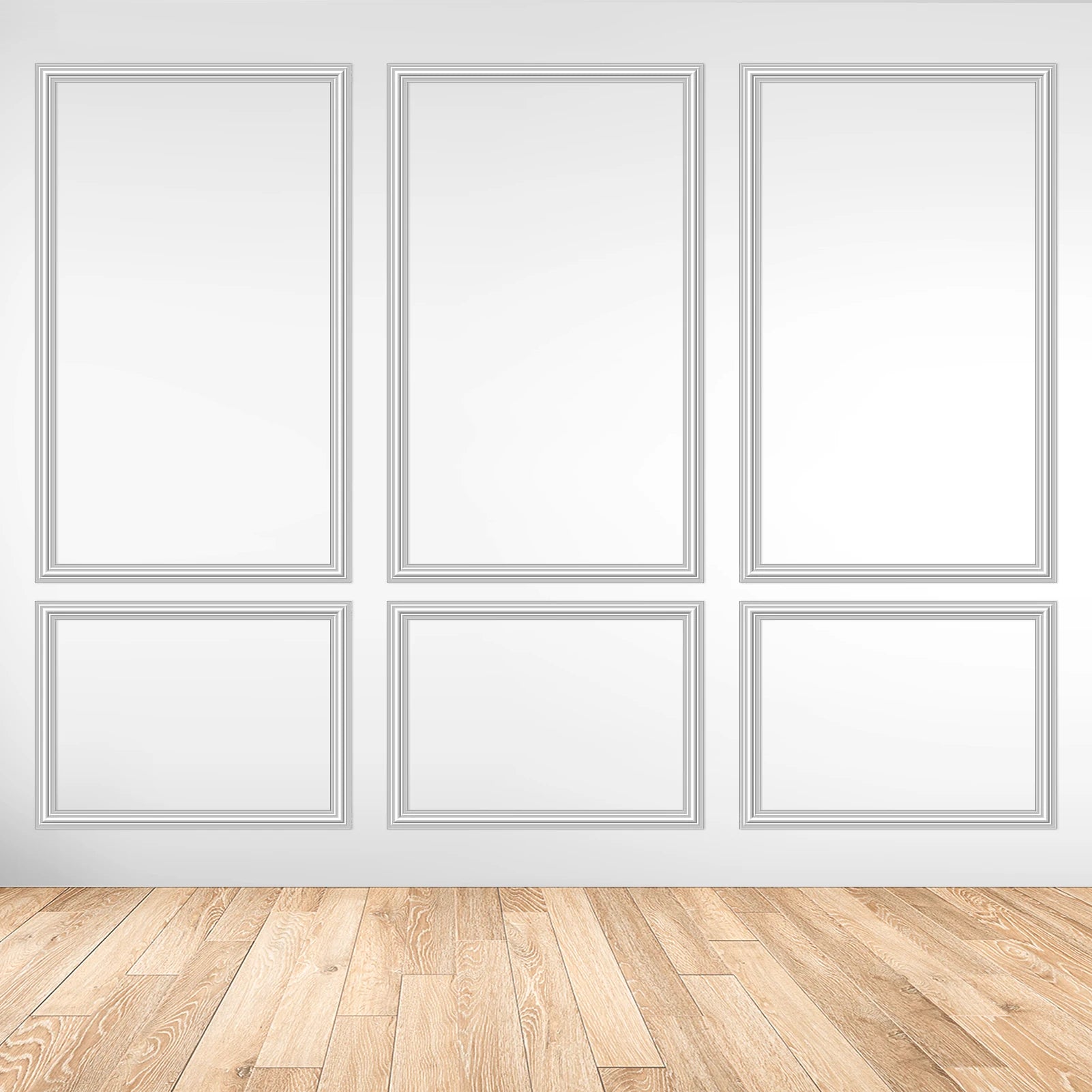 Pre-Cut Wainscoting Panel Kit, 3-Piece Wall Molding for Living Room Bedroom Accent Wall, Glue Installation, DIY Home Decor