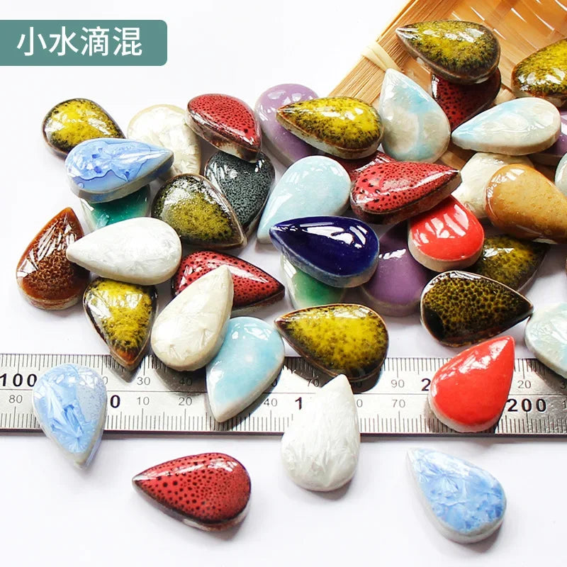 100g Ceramic Mosaic Tiles Multi Color Mosaic Piece Making Tiles for Puzzle Art DIY Craft Lamp Table Accessories Home Wall Decor