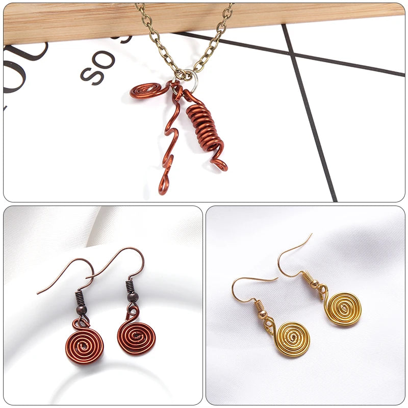 0.6-2mm Anadized Round Aluminum Wire for Jewelry Making Gold Plated Bendable Flexible Craft Metal Wire DIY Beading Floral