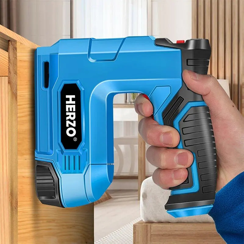 HERZO 3.7V Nail Gun Kit Cordless Portable Brad Nail Stapler Gun Tacker