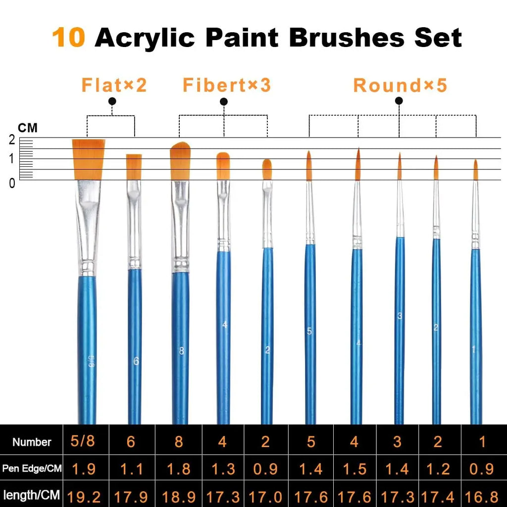 Acrylic Painting Kit with 24 Colors, 30 Brushes, 5 Canvases, 1 Pad, 2 Palette, 2 Sponge & 1 Wood Easel for Beginners Kids Adults