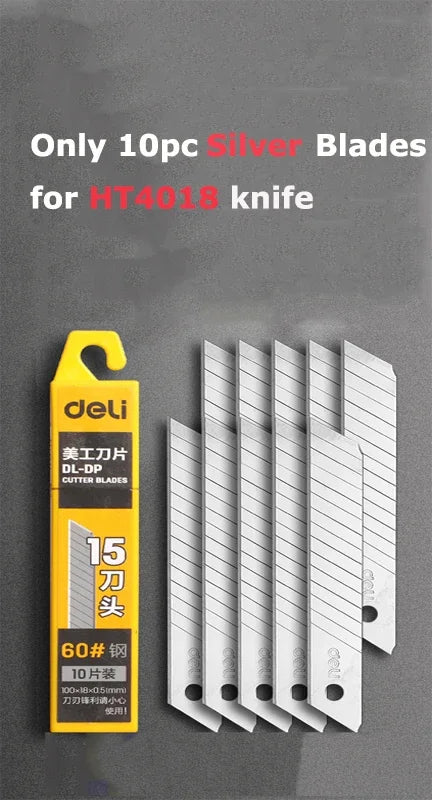 Deli Utility Knife Portable Pocket Box Cutter Retractable Paper нож 18MM 9MM Metal Blade for Office School Stationery Supplies