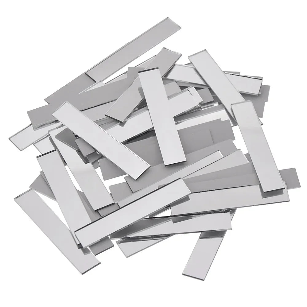 Good DIY 100PCS Glass Mirror Mosaic Tiles Round Square Self Adhesive Stickers Wall Decal Craft Home Decoration Craft Supplies
