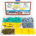 220pcs Drywall Anchors and Screws Assortment kit with Organizer Box Fasteners Tools #8x1-3/5'' #8x1-3/5'' #5x1''cessories
