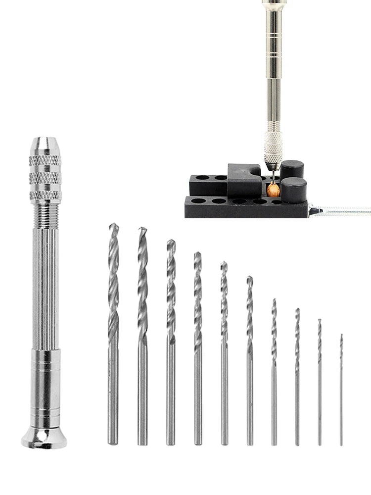 1/11pcs 0.3-3.2mm Mini Micro Hand Drill Woodworking Drilling Tools For Models Hobby Jewelers Drilling Rotary Tool DIY
