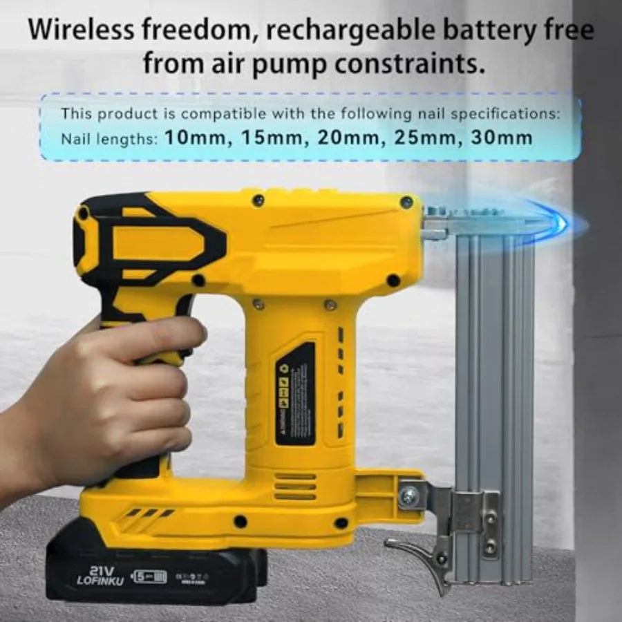 Cordless Nail Gun Battery Powered Brad Nailer 2-in-1 Nail/Staple Gun 2×2.0Ah Batteries Electric Nail Gun Brad Nailer Cordless f
