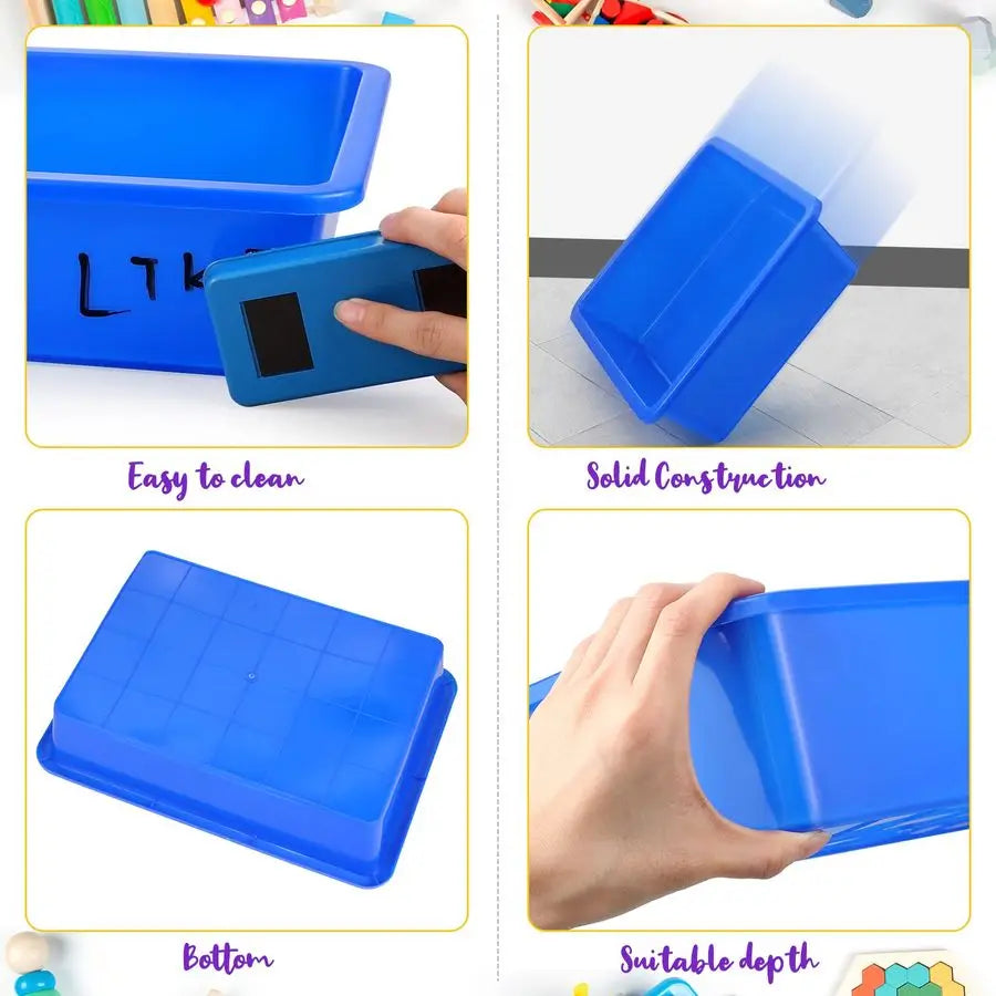 10 Pcs Flat Storage Organizer Tray Bin Letter Size Paper Tray for Classroom Plastic Stackable File Organizer for School Office T