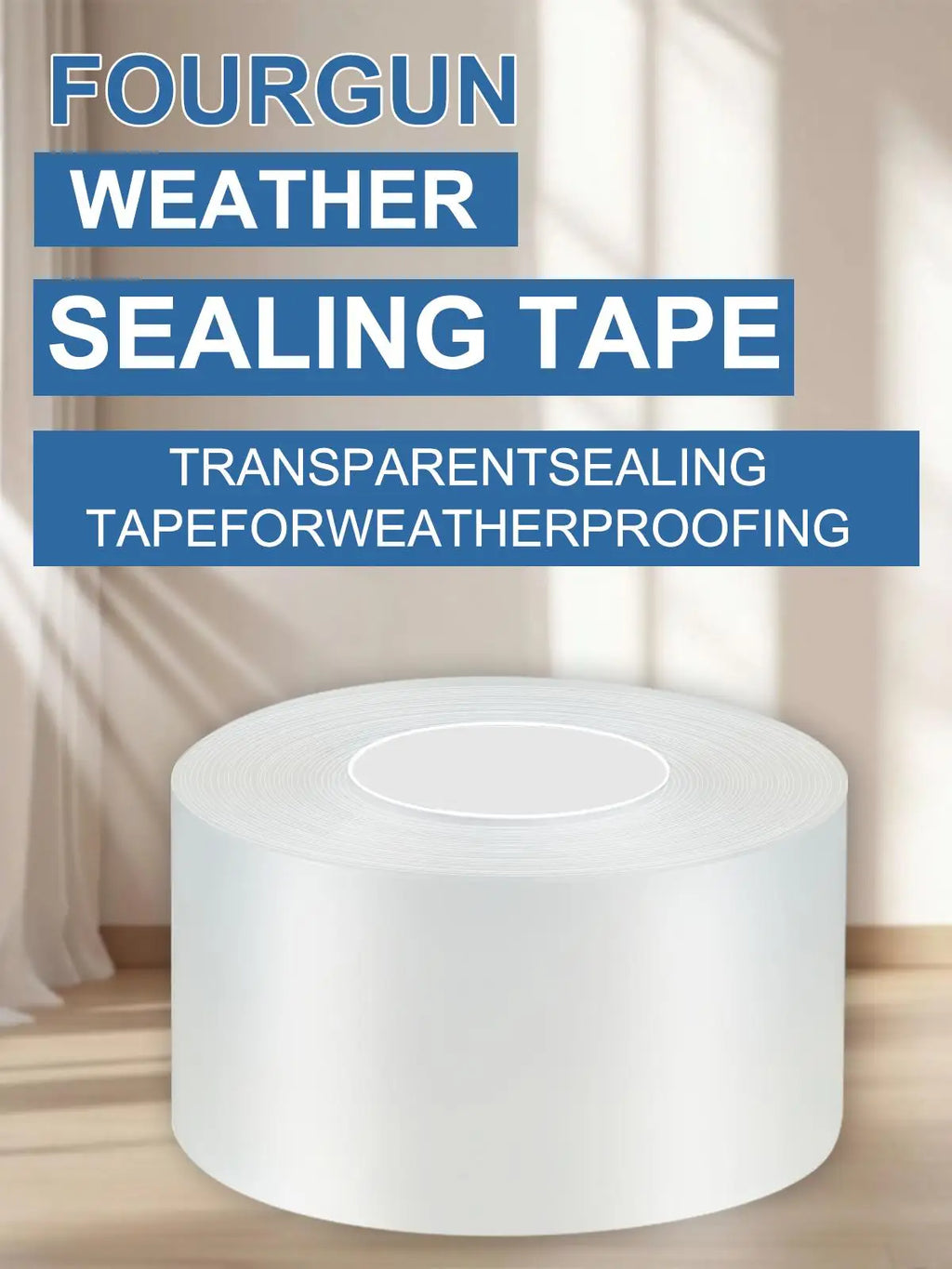 Weatherproof Window Insulation Tape 2 Inch x 33 FT Clear Residue-Free Winter Sealing Tape Windproof Airtight for Doors Windows