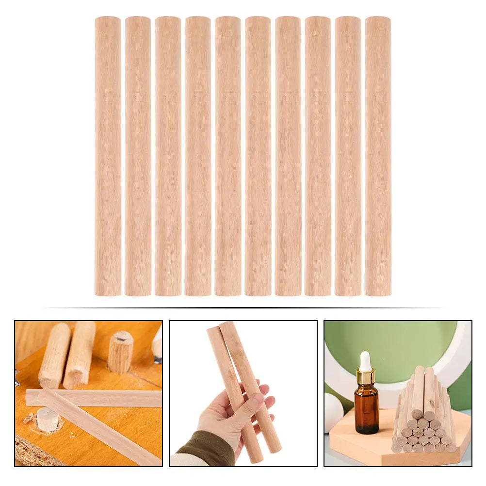 10Pcs Wooden Dowel Rods Smooth Surface Multi Purpose Craft Sticks DIY Wood Dowels for Crafting Decoration Supplies