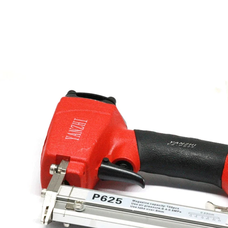 1Pc Pneumatic Staple Gun, 0.63mm Professional Heavy-Duty Finish Nailer Stapler for Wood, Upholstery, Carpet, Wire Fencing