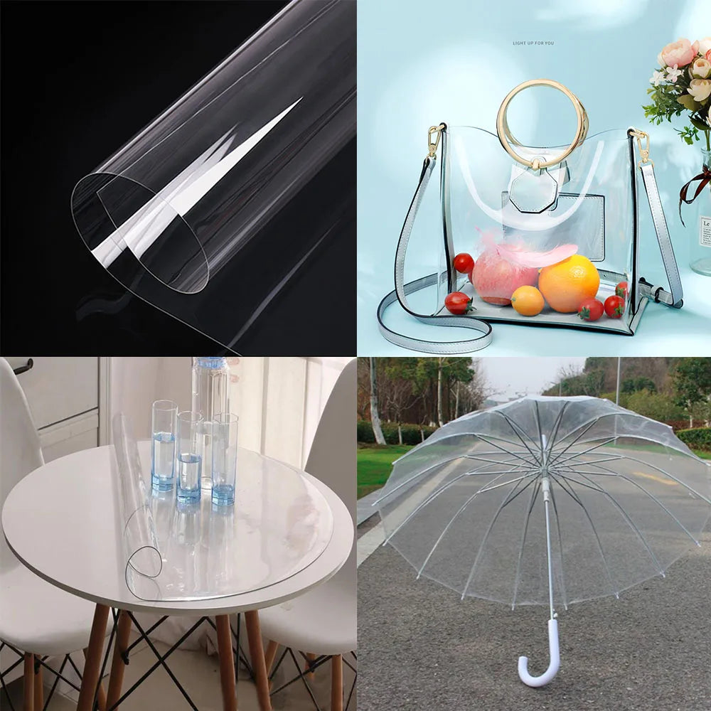 50*120CM Roll Clear Ultra-Transparent PVC Fabric Soft Glass Cloth Waterproof Crystal Bag DIY  Craft Decor Tablecloth Protective