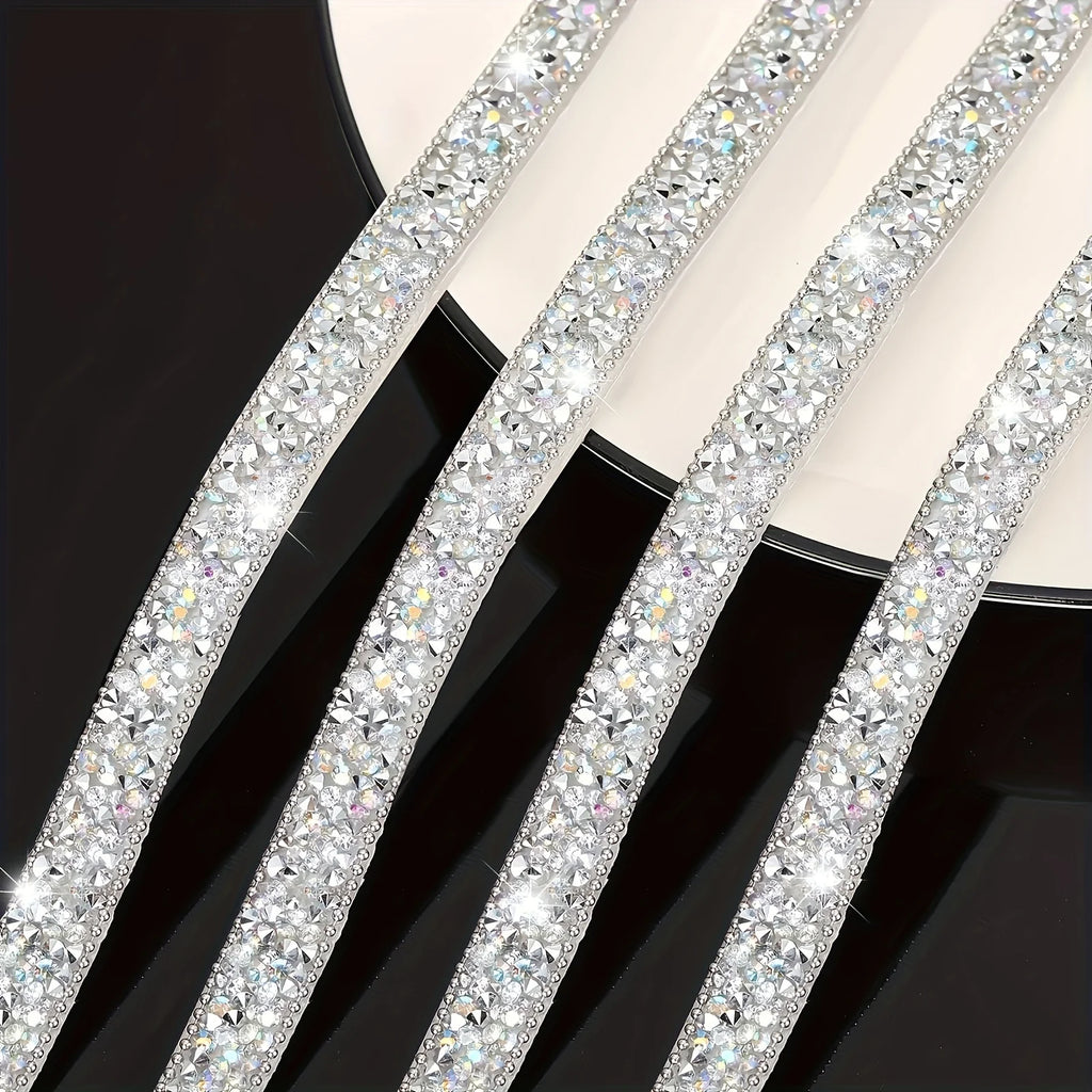 Rhinestone Ribbon Self Adhesive Ribbon Roll Glitter Ribbons Bling Rhinestone Ribbon for DIY Art Crafts