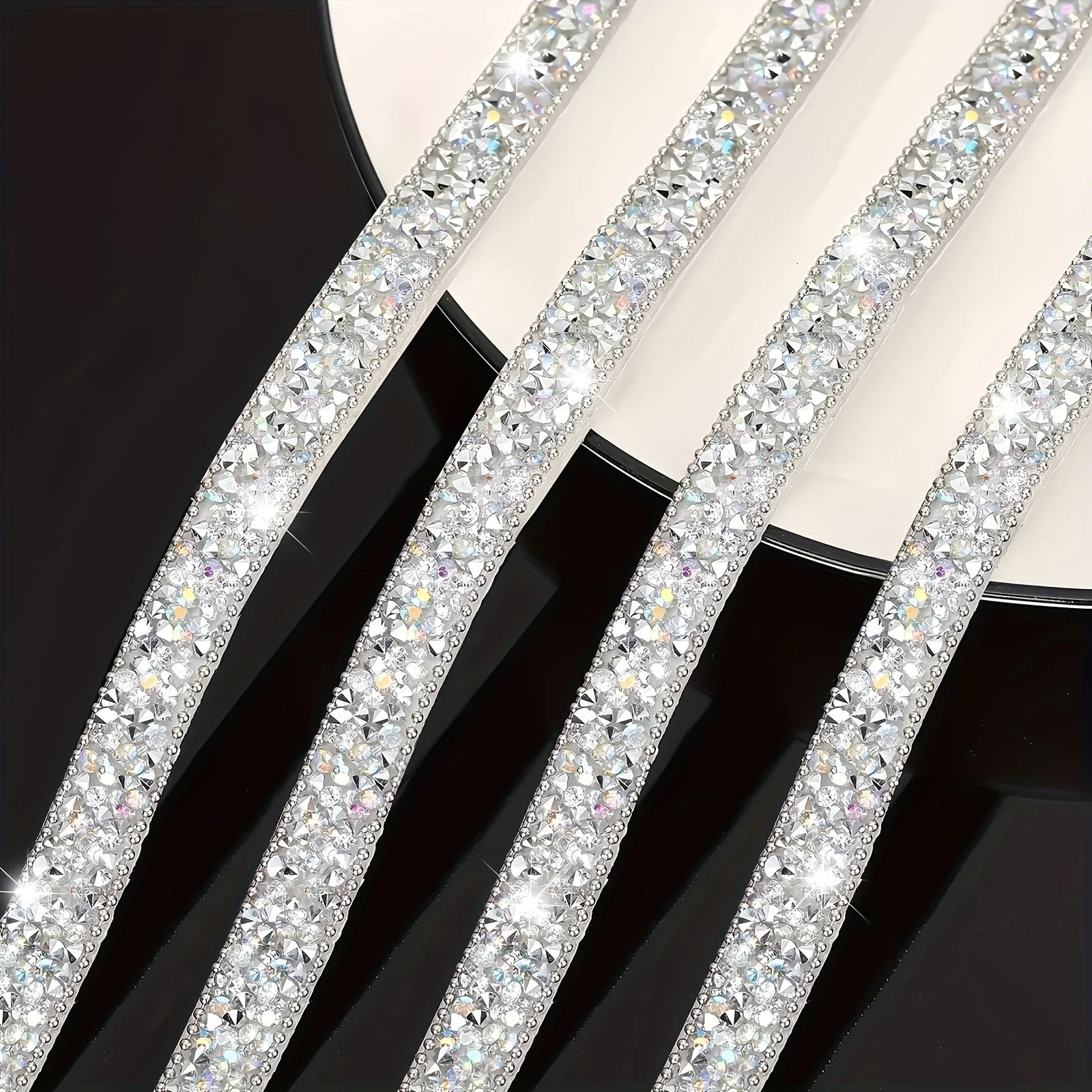 Rhinestone Ribbon Self Adhesive Ribbon Roll Glitter Ribbons Bling Rhinestone Ribbon for DIY Art Crafts