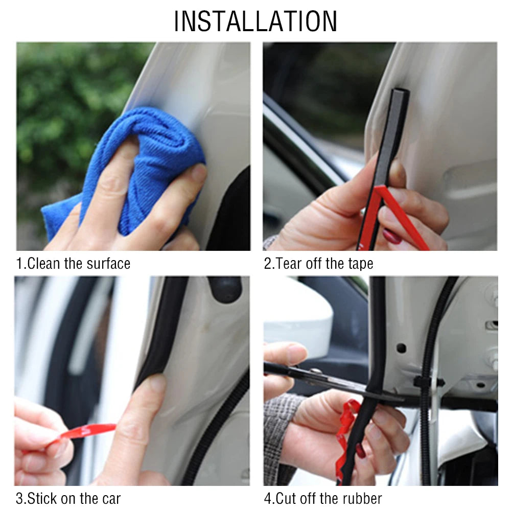 DType Rubber Car Body Seal Strip Sealing Weatherstrip Universal Anti-Noise Soundproof Waterproof Seals Door Trim Protector Guard