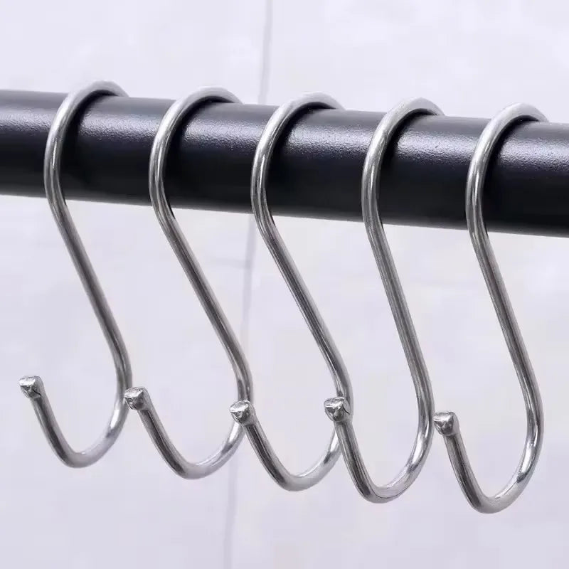 10-30PCS Metal S Hooks Stainless Steel S Shaped Hook for Kitchen Bathroom Bags Clothes Towels Plants Hanging Hangers Holders