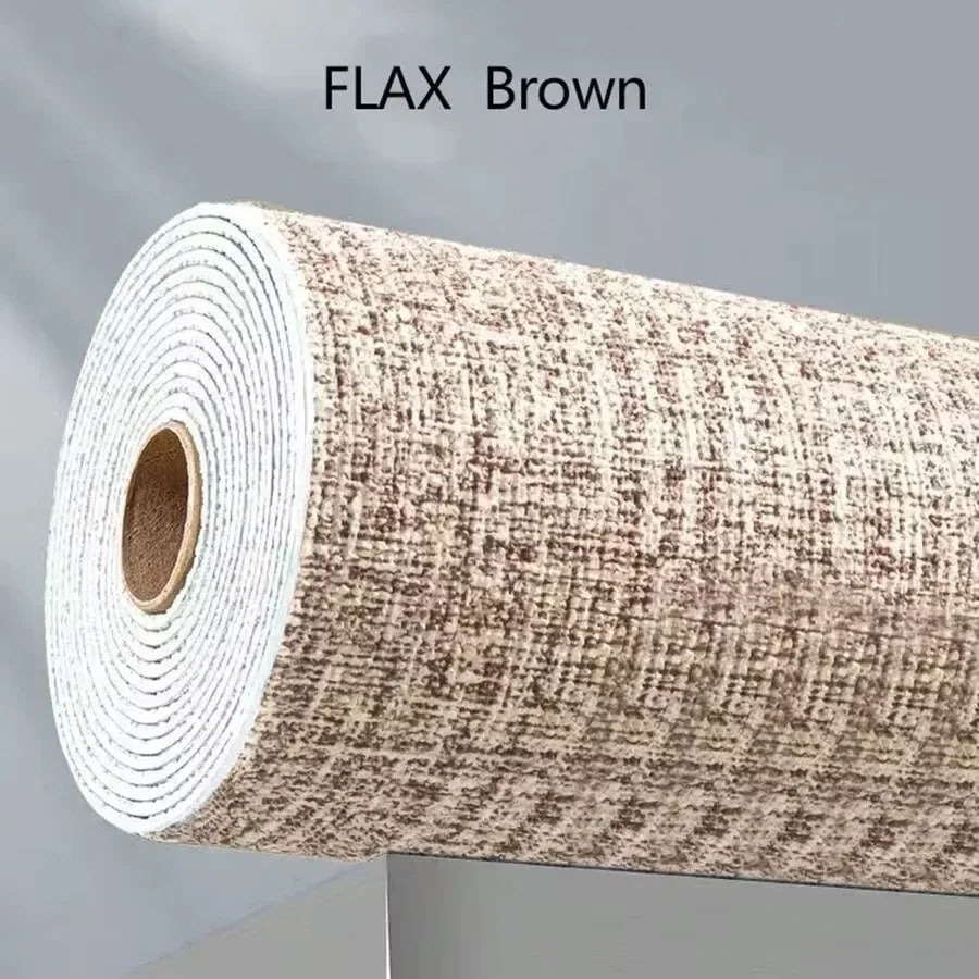 3D Imitation Linen wallpaper Self-adhesive Thickened Background wallpaper Bedroom Renovation Home Decor PVC Foam Wall Sticker