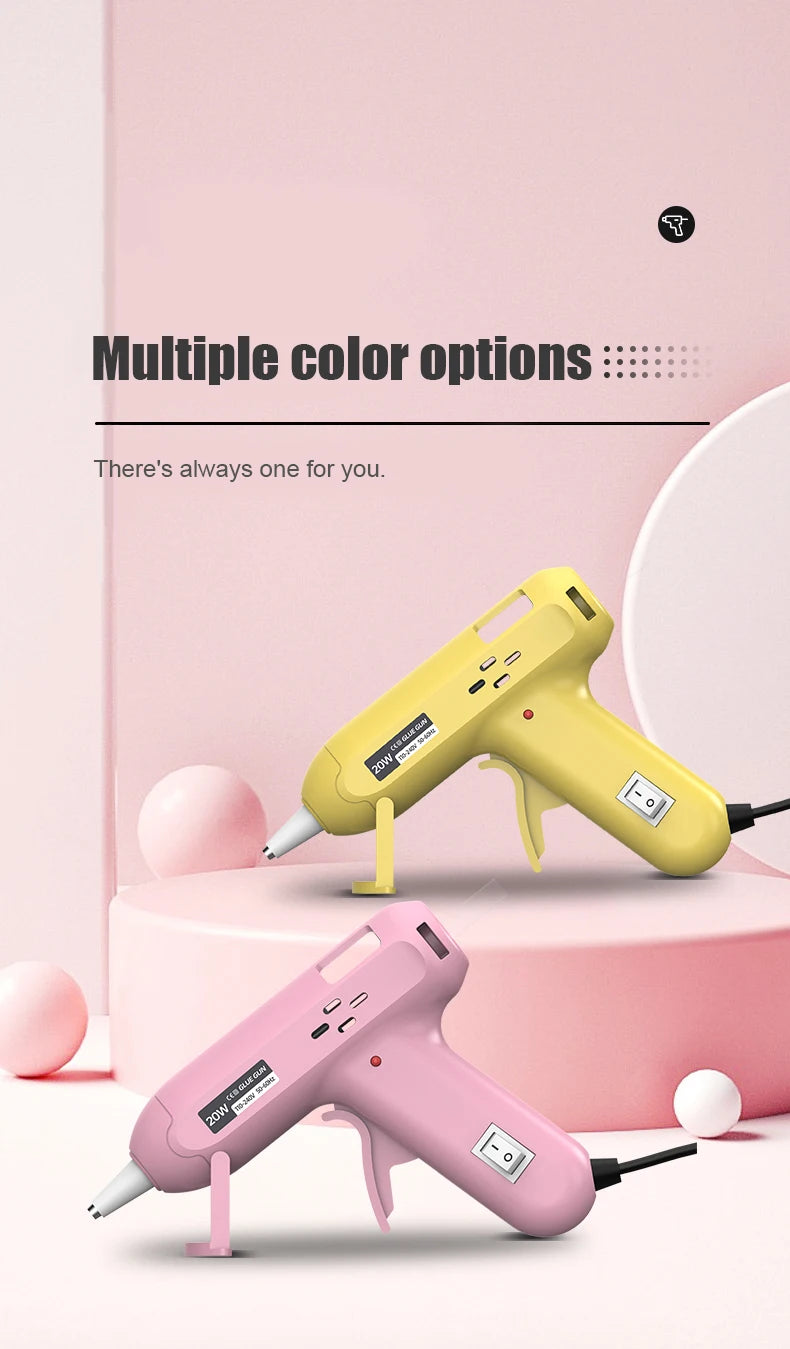JCD 20W Hot Melt Glue Gun DIY Mini Household Industrial Guns Heat Temperature Thermo EU Electric Repair Tool Use 7mm Glue Sticks