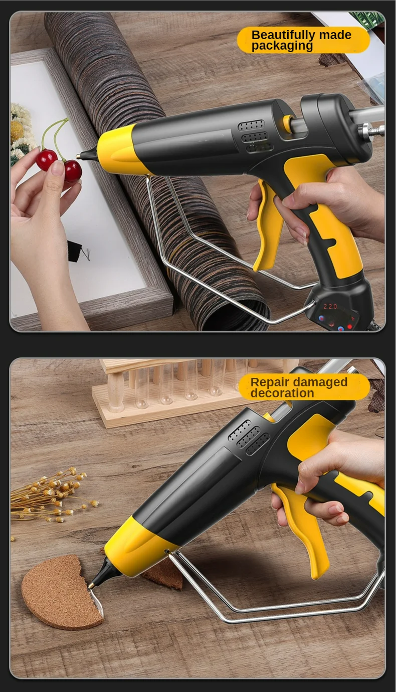 800W Professional Hot Melt Glue Gun Digital Adjustable Temperature Copper Nozzle 11 Mm Glue Sticks Industrial Tools Silicone Gun
