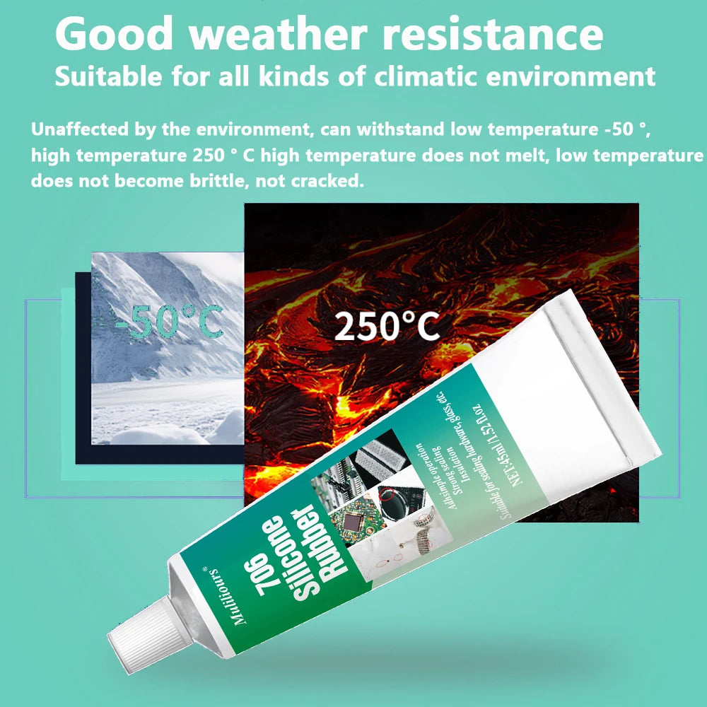 706 Soft Adhesive Silicone Rubber High Temperature Resistant Waterproof Sealing Insulation Gel Electronic Components Adhesive
